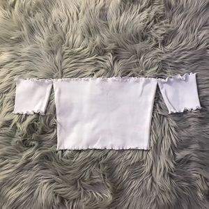 White off the shoulder crop top